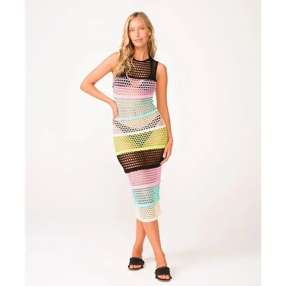 NWT! PQ Swim Midnight Perry Crochet Knit Maxi Dress  - Size XS/S - Picture 2 of 9